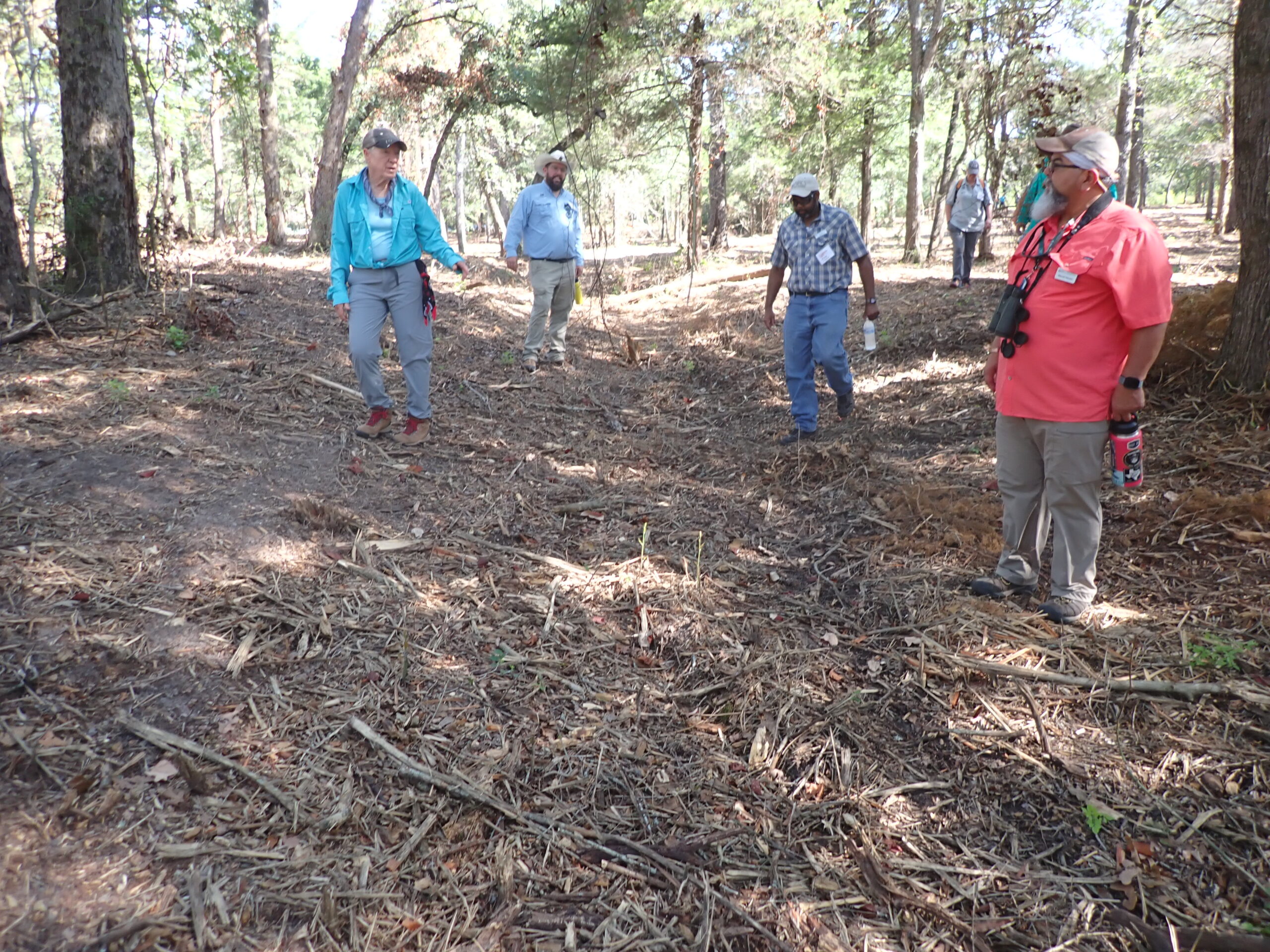 Survey team walking the Red Mountain site